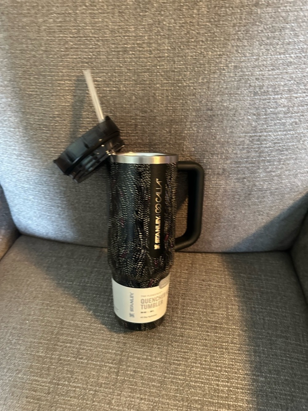 Stanley Black serpent Textured Travel Tumbler with Handle
